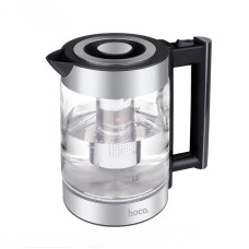 Електрочайник Hoco HA01A Kitchen high boron glass electric kettle 1.8L 2000W Silver