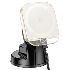 Автомобільний тримач із бездротовою зарядкою Hoco HW18 Crystal magnetic center console White