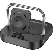 Бездротовий зарядний пристрій Hoco CQ16A Astute 3-in-1 desktop + watch charger Black