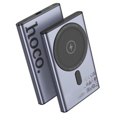 Повербанк портативний акумулятор Power bank Hoco Q32 Bird MagSafe магнітний 20W 5000 mAh Metal Gray
