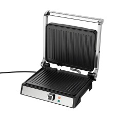 Електрогриль HOCO HE40 Dual heating smokeless non-stick electric frying pan 1800W 5 mode temp Silver