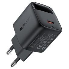Мережевий зарядний пристрій ACEFAST A113 GaN with digital display 20W Black