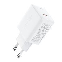 Мережевий зарядний пристрій ACEFAST A21 GaN USB-C fast charger 30W White