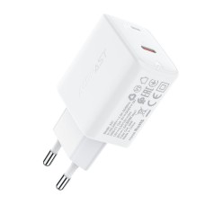 Мережевий зарядний пристрій ACEFAST A21 GaN USB-C fast charger 30W White