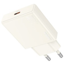 Мережевий зарядний пристрій HOCO N44 Biscuit single port charger 30W Moonlight white