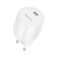 Мережевий зарядний пристрій Borofone BA92A Lustrous single port charger 20W White