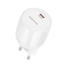 Мережевий зарядний пристрій Borofone BA92A Lustrous single port charger 20W White