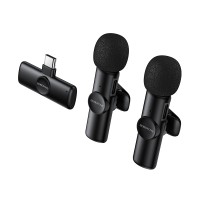 Бездротовий мікрофон BOROFONE BFK16A Wireless Microphone Type-C 2 мікрофона Black