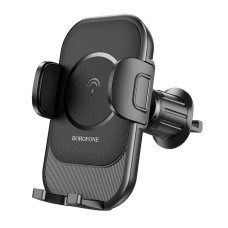 Автомобільний тримач із бездротовою зарядкою BOROFONE BH204 Blue Charm wireless (air outlet) 15W Black