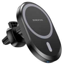 Автомобільний тримач із бездротовою зарядкою BOROFONE BH201 magnetic wireless fast charging 15W Black