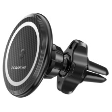 Автомобільний тримач із бездротовою зарядкою BOROFONE BH45 Mobile magnetic wireless charging Black
