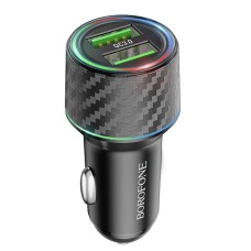 Автомобільний зарядний пристрій BOROFONE BZ21A Brilliant dual port car charger 36W Black