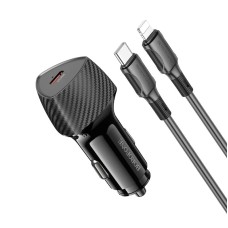 Автомобільний зарядний пристрій BOROFONE BZ31B Solid single-port Lightning Set 3A 30W Black