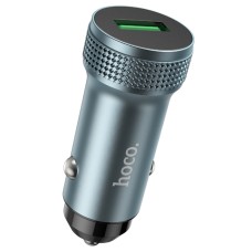 Автомобільний зарядний пристрій Hoco Z49A Level single port Car charger QC 3.0A 18W Metal grey