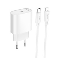 Мережевий зарядний пристрій HOCO C109A Fighter single port charger Lightning cable 20W White