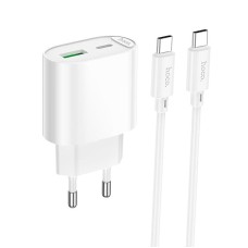 Мережевий зарядний пристрій HOCO C109A Fighter charger Type-C cable 20W White