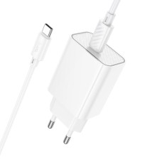 Мережевий зарядний пристрій HOCO C143A Benefit single port charger Type-C cable 20W White