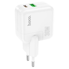 Мережевий зарядний пристрій Hoco C111A Lucky dual-port charger 30W White