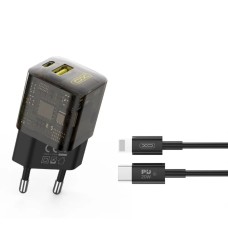Мережевий зарядний пристрій XO CE05 fast charger with Lightning cable 30W Brown