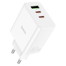 Мережевий зарядний пристрій HOCO C126A Pure power three-port 40W White