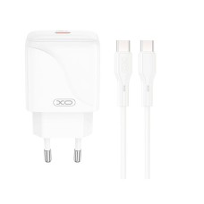 Мережевий зарядний пристрій XO L141 Single USB-C Fast Charger Type-C Cable 20W White
