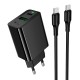 Мережевий зарядний пристрій HOCO CS95A Leader charger Type-C cable 30W Black