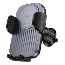 Автомобільний тримач із бездротовою зарядкою BOROFONE BH221 Path push-type (air outlet) 15W Black