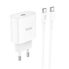 Мережевий зарядний пристрій HOCO C94A Metro single port charger Type-C cable 20W White