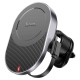 Автомобільний тримач із бездротовою зарядкою Hoco HW12 Guardian magnetic (air outlet) 15W Black