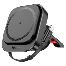 Автомобільний тримач із бездротовою зарядкою Hoco HW23 Magic magnetic wireless fast charging Black
