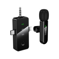 Бездротовий мікрофон Hoco L20B Fair Wireless Microphone Lightning / Type-C / 3.5mm Black