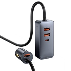 Автомобільний зарядний пристрій Baseus Share Together PPS Multi-Port 120W 3U+1C Grey CCBT-B0G