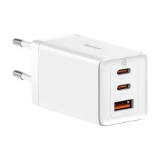 Мережевий зарядний пристрій Baseus GaN5 Pro Fast Charger 2C+U Type-C cable 65W White CCGP120202