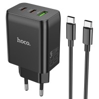 Мережевий зарядний пристрій HOCO N18 Phenomenon charger Type-C cable 65W Black