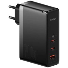 Мережевий зарядний пристрій Baseus GaN5 Pro Fast Charger 2C+U Type-C cable 140W Black CCGP100201