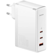 Мережевий зарядний пристрій Baseus GaN5 Pro Fast Charger 2C+U Type-C cable 140W White CCGP100202