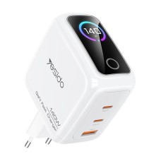 Мережевий зарядний пристрій Yesido YC114 GaN Display 140W White