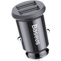 Автомобільний зарядний пристрій Baseus Grain Mini Dual USB Smart Car Charger 3.1A Black CCALL-ML01