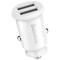 Автомобільний зарядний пристрій Baseus Grain Mini Dual USB Smart Car Charger 3.1A White CCALL-ML02