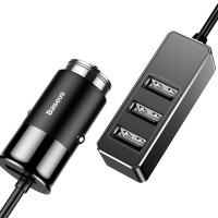 Автомобільний зарядний пристрій Baseus Enjoy Together Four Interfaces 5.5А Black CCTON-01