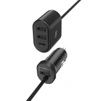 Автомобільний зарядний пристрій Hoco Z35 Companheiro Front and Rear Seat 42W Black