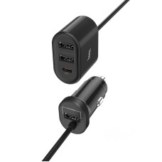 Автомобільний зарядний пристрій Hoco Z35 Companheiro Front and Rear Seat 42W Black