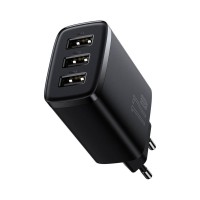 Мережевий зарядний пристрій Baseus Compact Charger 3U 17W EU Black CCXJ020101