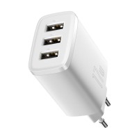 Мережевий зарядний пристрій Baseus Compact Charger 3U 17W EU White CCXJ020102
