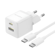 Мережевий зарядний пристрій Baseus Palm Type-C+USB Type-C cable 30W White P1011160A213-01