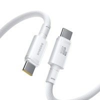 Кабель Baseus New Braided Type-C to Type-C 100W 5A 2m White E0426V02