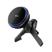 Автомобільний тримач із бездротовою зарядкою WiWU CH317 360 degree rotation magnetic Black