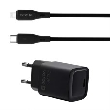 Мережевий зарядний пристрій Veron TC-099 Lightning cable 20W Black