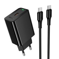 Мережевий зарядний пристрій HOCO CS93A Leader single port charger Type-C cable 20W Black