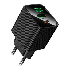 Мережевий зарядний пристрій HOCO CS83A Excellent charger with digital display 20W Black